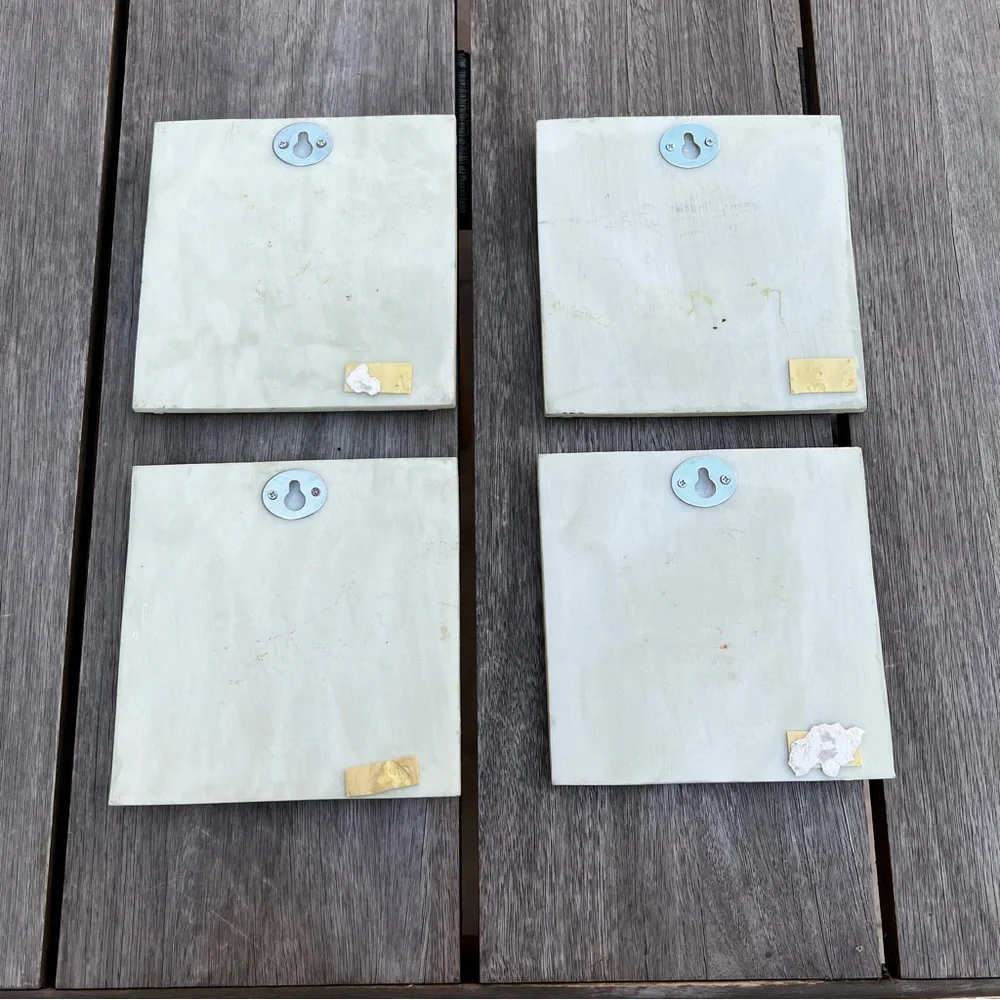 Valorie Evers Wink Cottage Colonial Home Wall Hanging Tiles Set of Four Resin